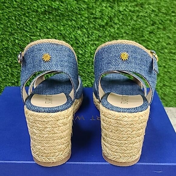 Stuart Weitzman Mirela Denim Espadrille Wedge Sandal - Picture 5 of 14